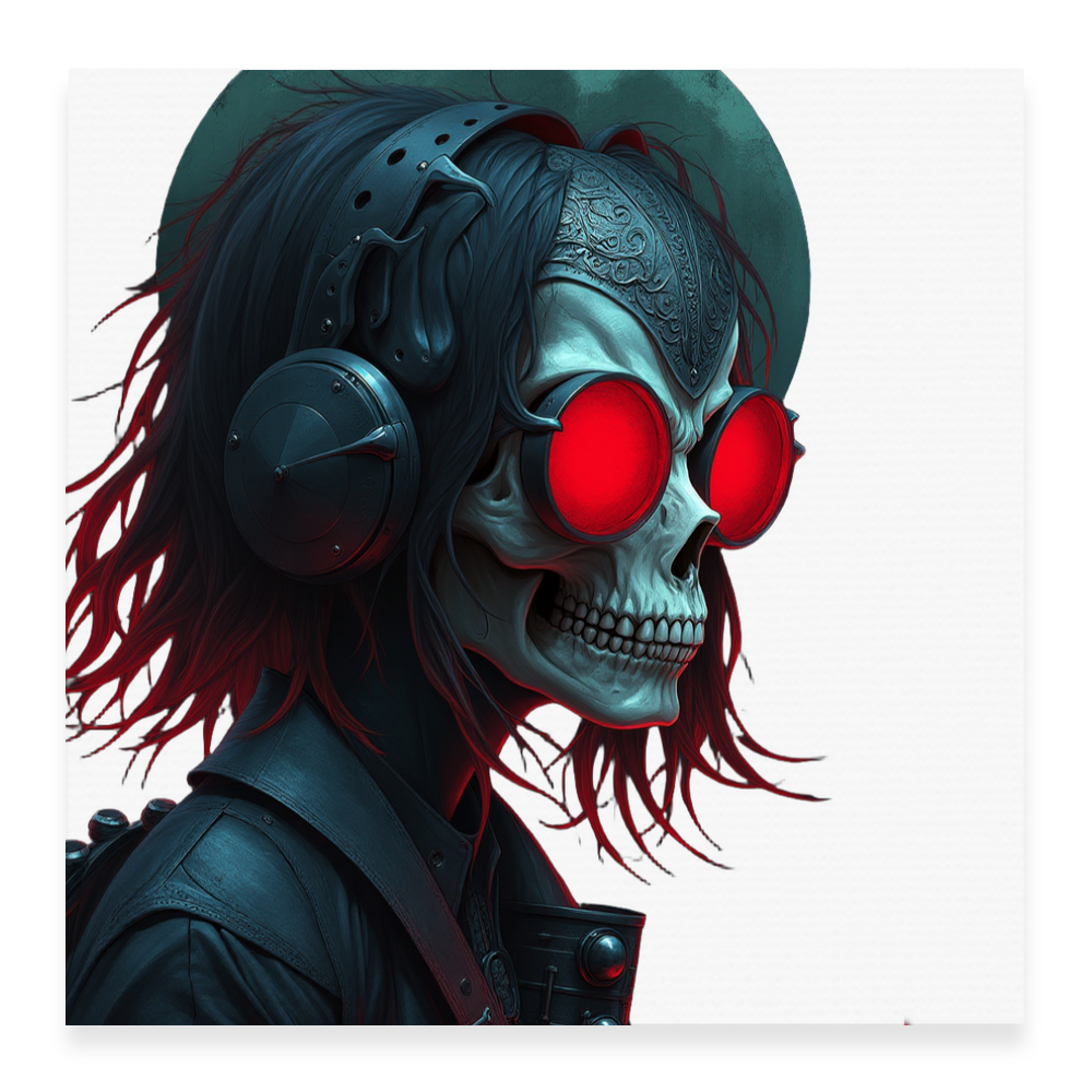 Cyberpunk Skull Satin Stretched Canvas - Square