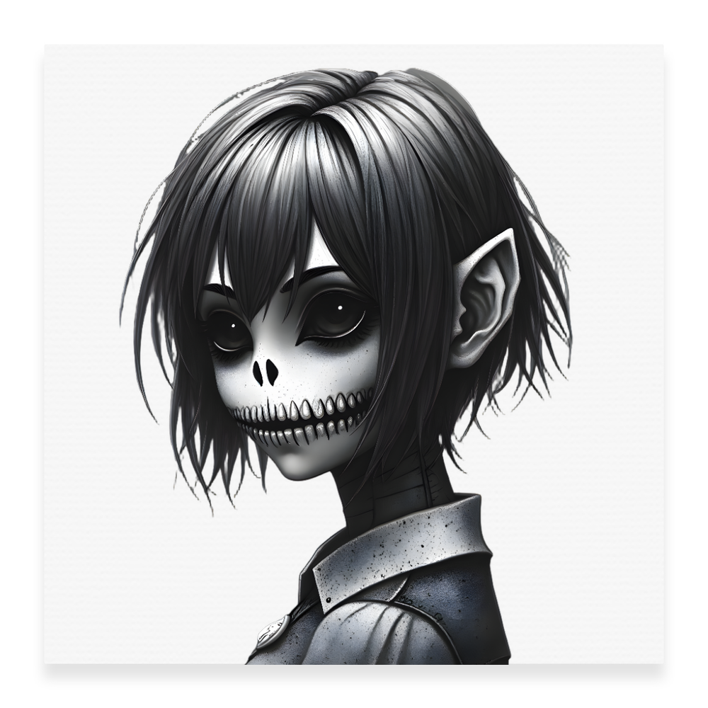 Dark Cuteness Satin Stretched Canvas - Square