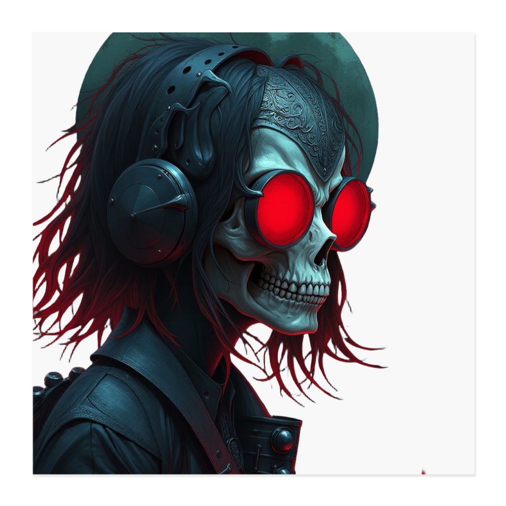 Cyberpunk Skull Photo Print - 12x12" Square