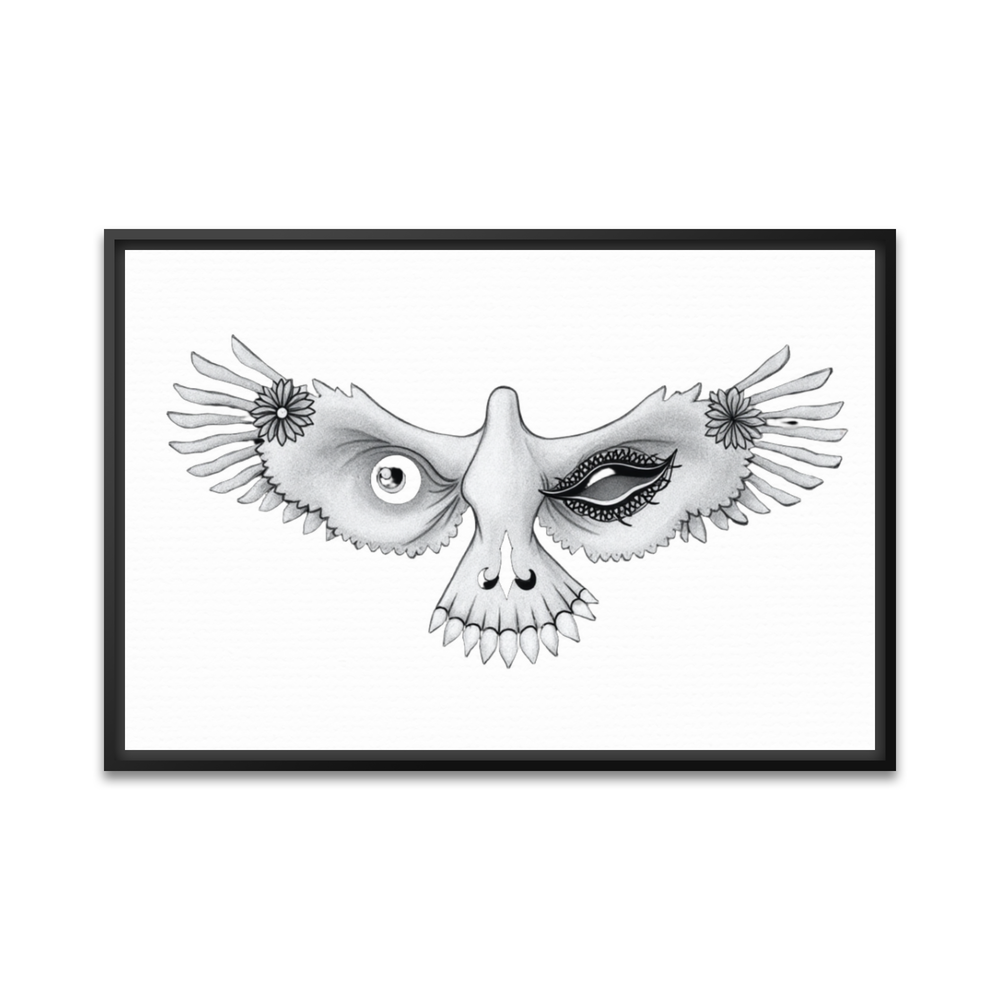 Birds Mask Framed Canvas - 3:2 Landscape