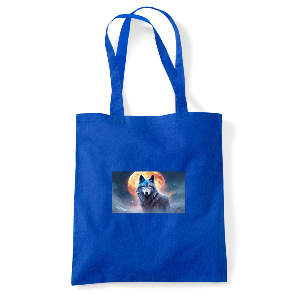 WOLF SPIRIT ANIMAL - Coloured Cotton Tote Bag