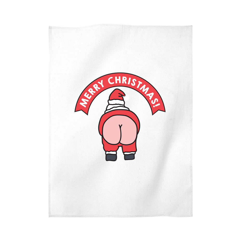 Personalised Santa Bum Tea Towel