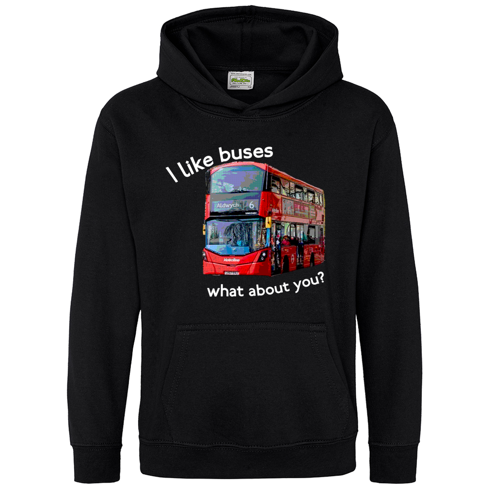 I like buses Kids Hoodie