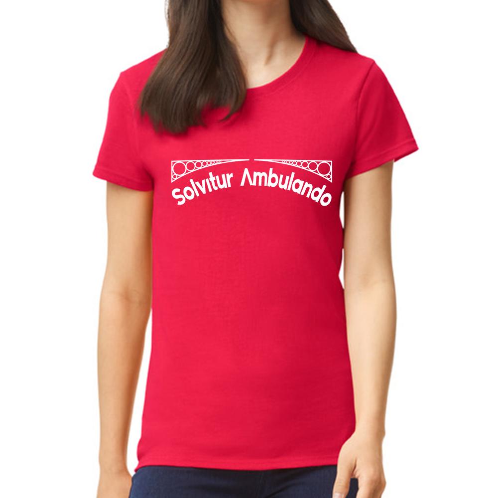 Women's Cotton Midweight T-Shirt Solvitur Ambulando Bridge Design
