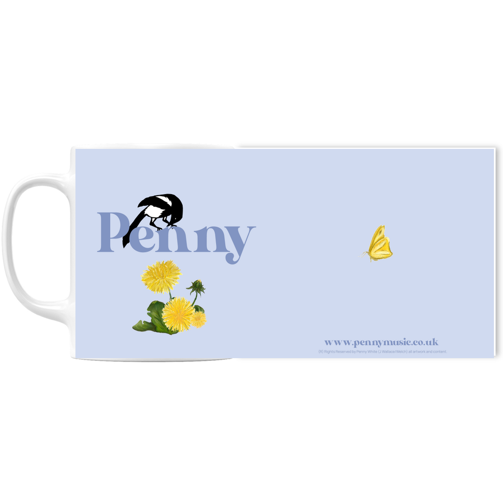 Penny Mug - Dandelion, Magpie & Butterfly