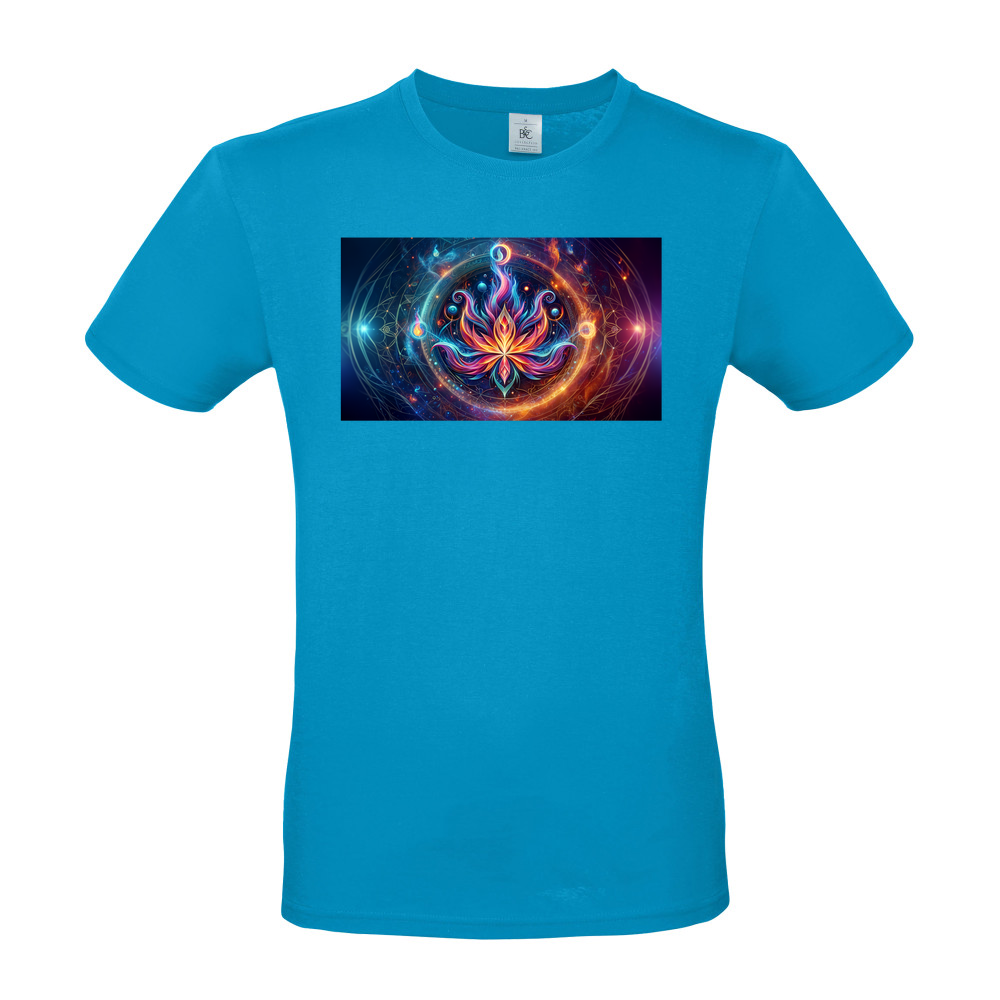THE THREEFOLD FLAME COSMIC GEOMETRY - Short Sleeved T-Shirt - Coloured