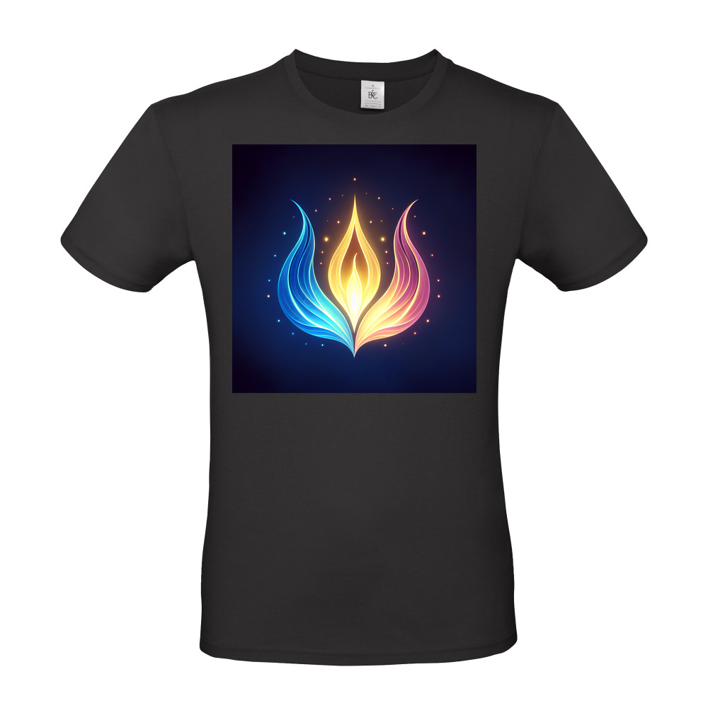 THREE FOLD FLAME ABSTRACT - Short Sleeved T-Shirt - Coloured