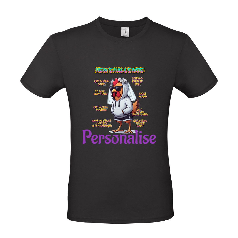 Hen Challenge Personalised AIchemise Innovation Designer Short Sleeved T-Shirt