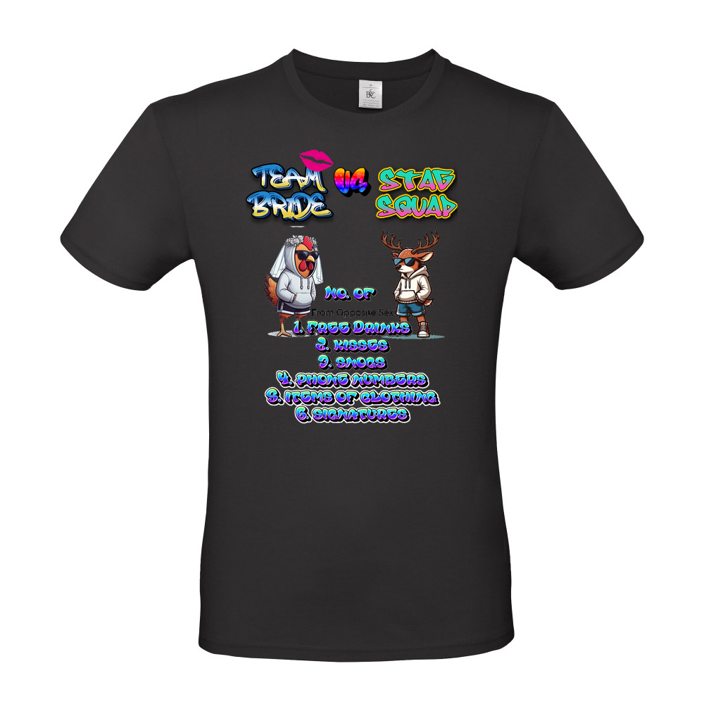 Hen Vs Stag Challenge Personalised AIClothingUK Designer Short Sleeved T-Shirt