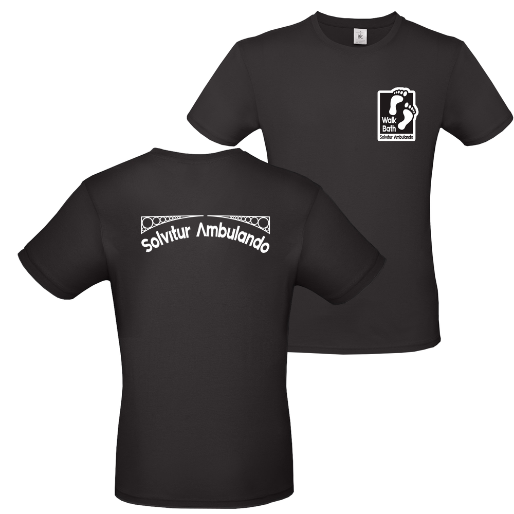 2 Sided Short Sleeved T Shirt Walk Bath Logo 👣