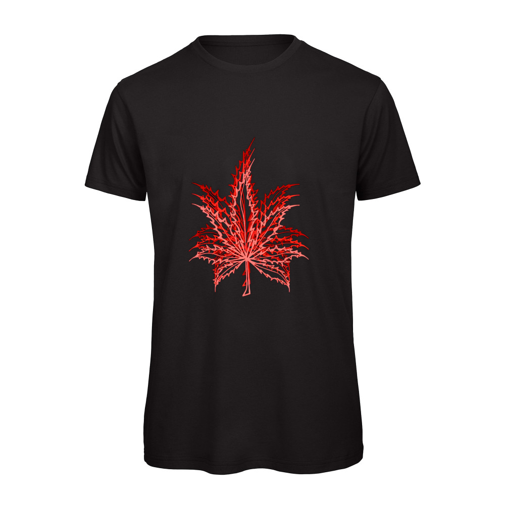 Optic Leaf 2 Organic T-Shirt (Neon Red)