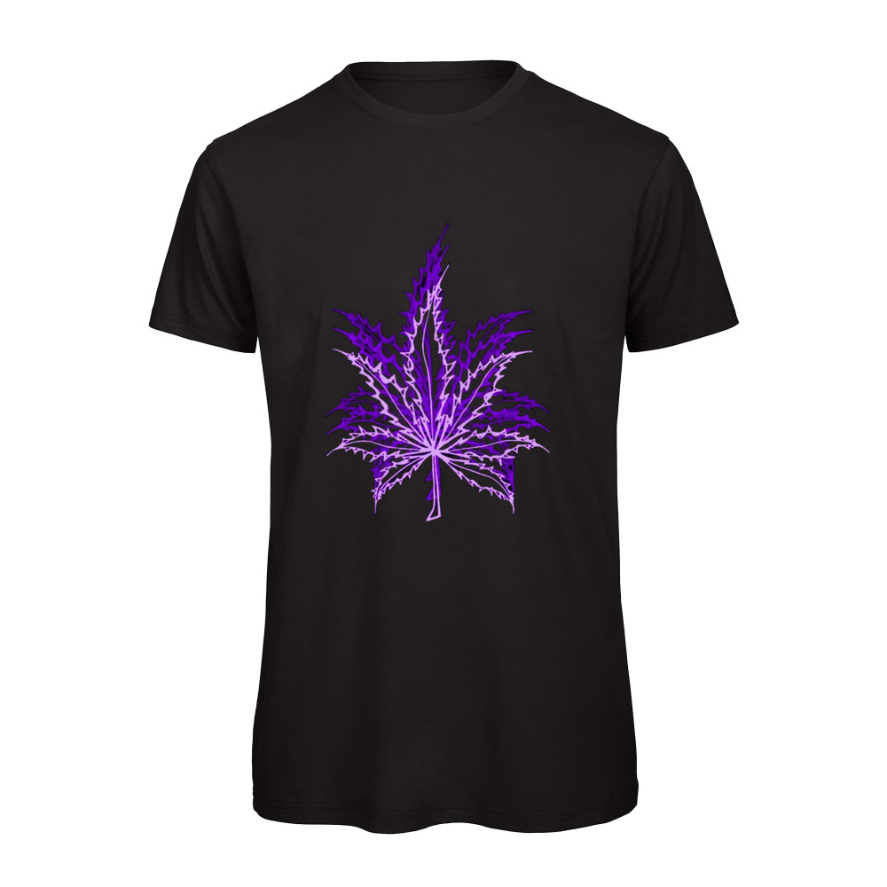 Optic Leaf 3 Organic T-Shirt (Neon Purple)