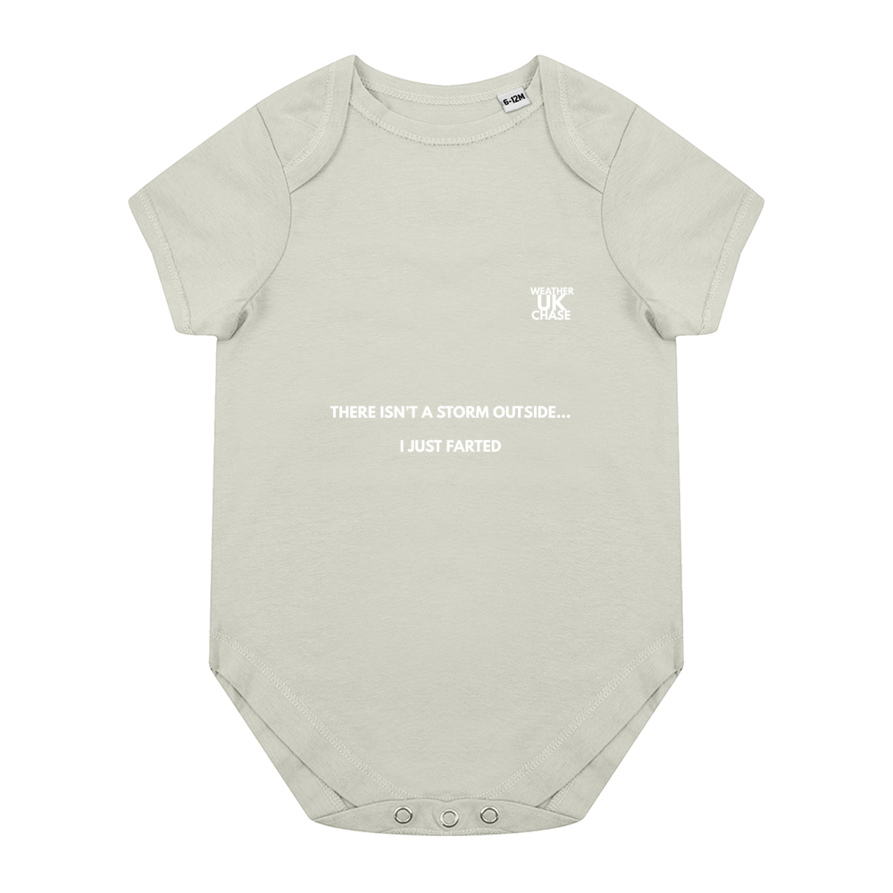 Baby Bodysuit - There isn’t a storm outside - White Text