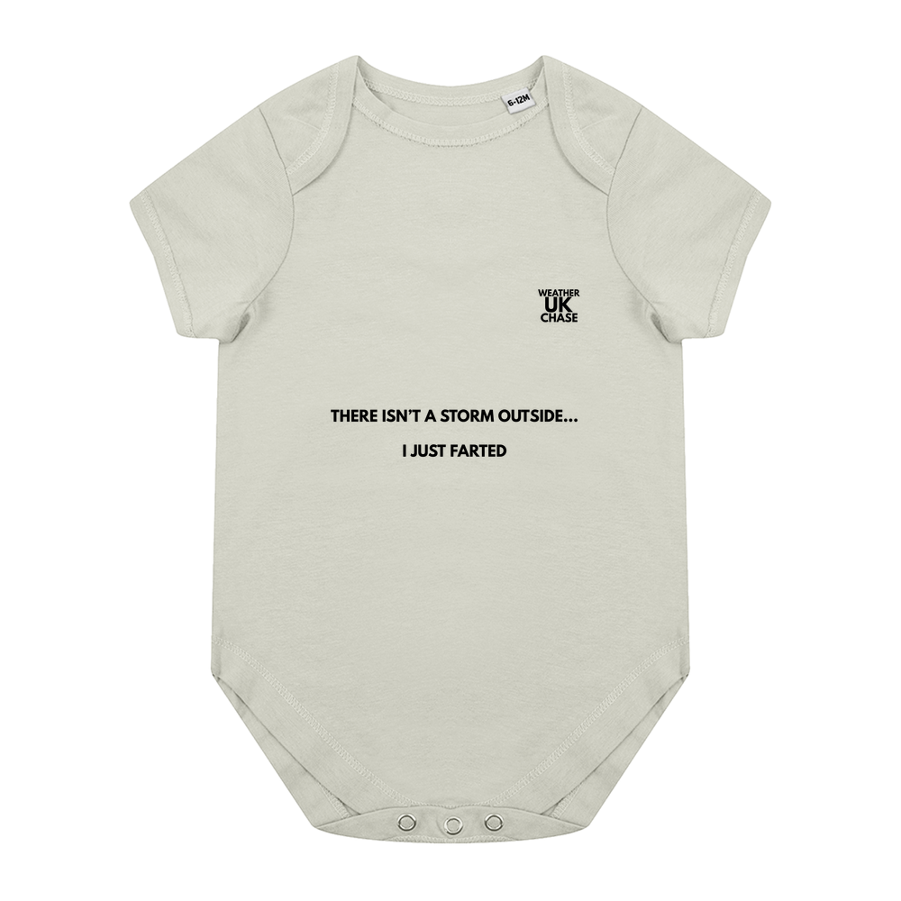 Baby Bodysuit - There isn’t a storm outside - Black Text