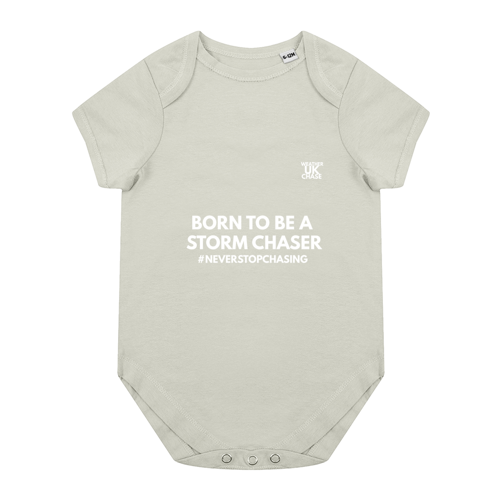 Baby Bodysuit - Born to be a stormchaser - White text