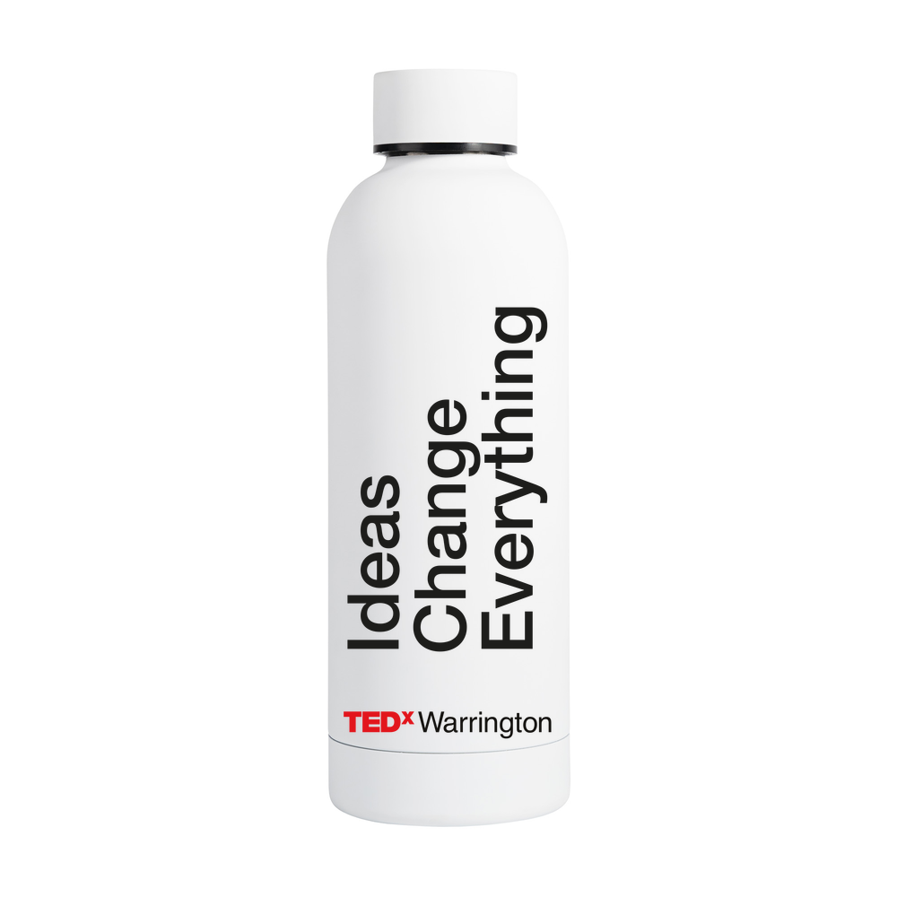 TEDxWarrington Metal Bottle - White