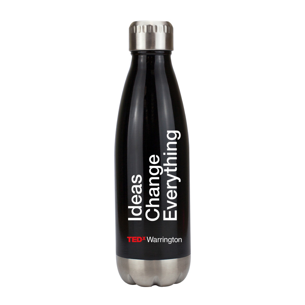 TEDxWarrington Vacuum Bottle Black and Silver