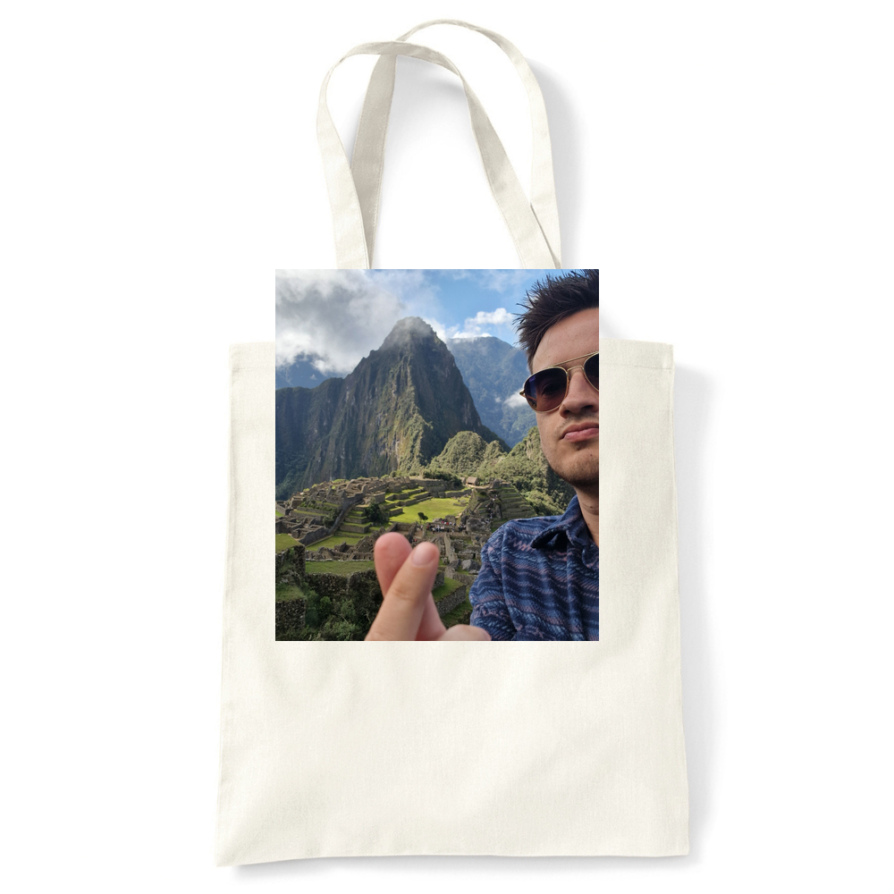 Machu Pichu Heart Fingers Natural Cotton Tote Bag