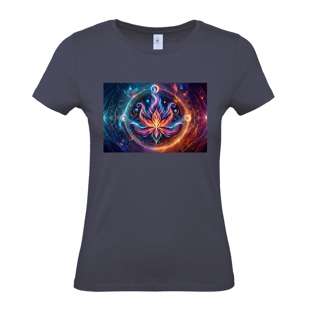 THE THREEFOLD FLAME COSMIC GEOMETRY - Ladies Fitted T-Shirt