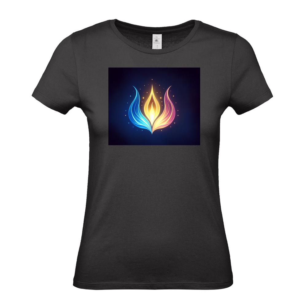 THREE FOLD FLAME ABSTRACT - Ladies Fitted T-Shirt