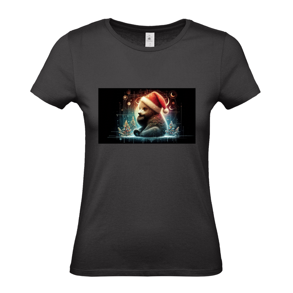 Personalised baby bear Christmas   Ladies Fitted T-Shirt