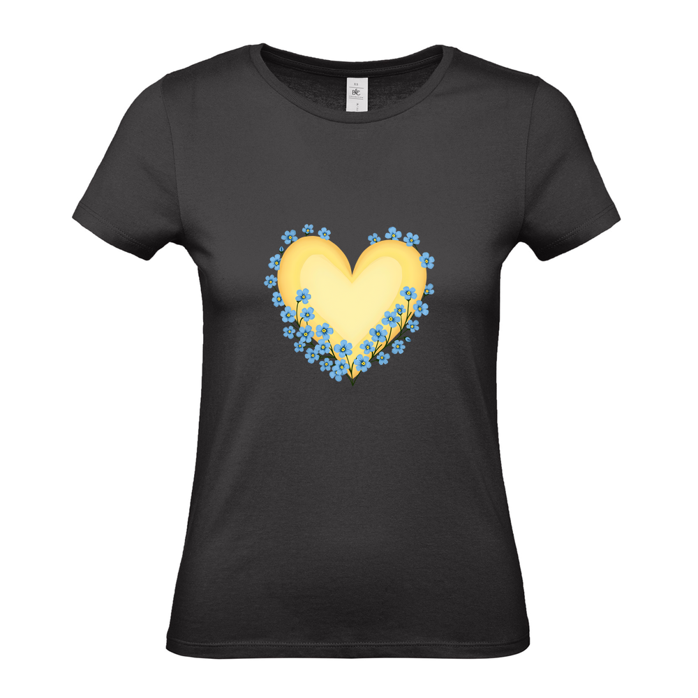Forget Me Not Heart Ladies Fitted T-Shirt