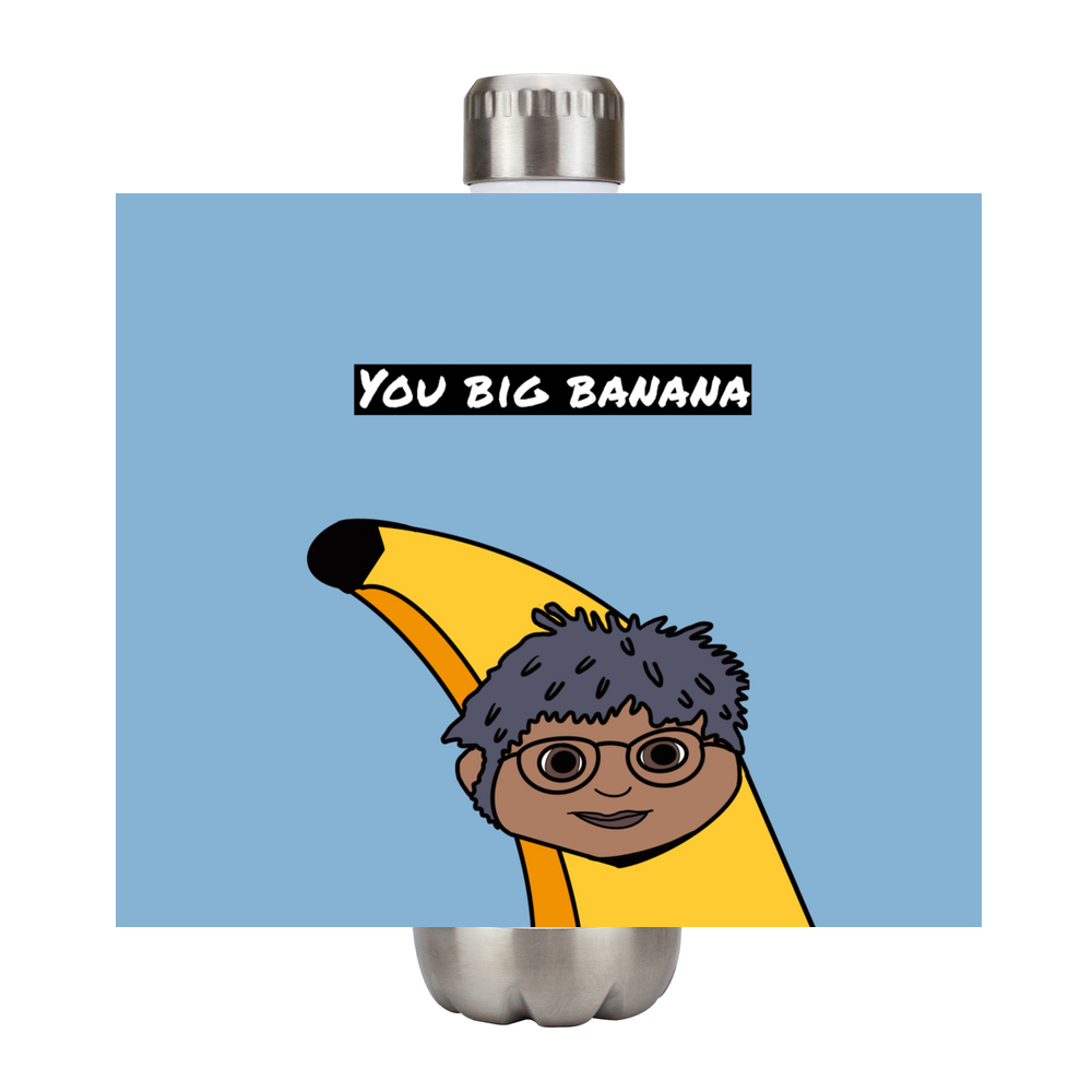 Tom You Big Banana Vacuum Flask with Silver Trim