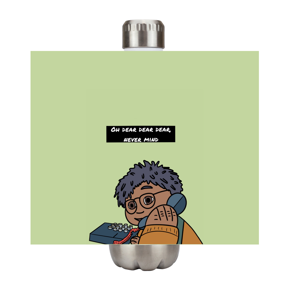 Tom Oh Dear Oh Dear Vacuum Flask with Silver Trim