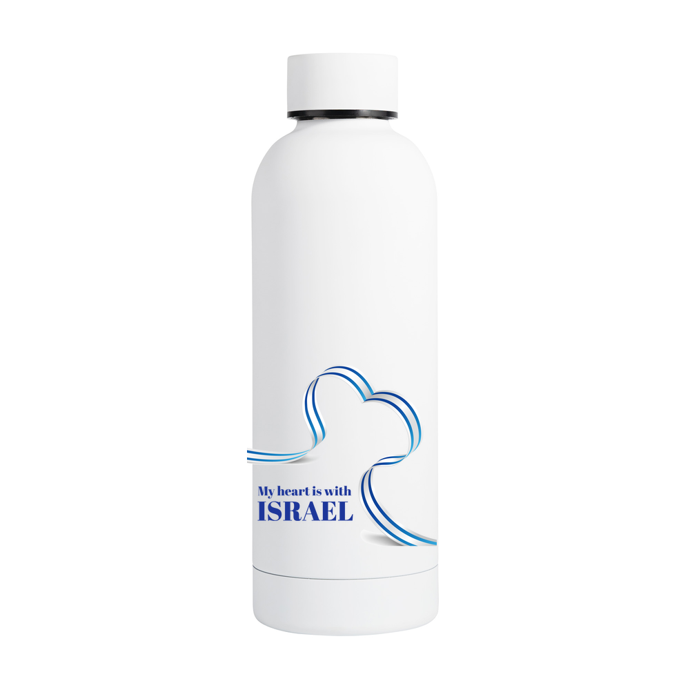 My Heart Is With Israel Soft Touch Double Walled Drinks Bottle