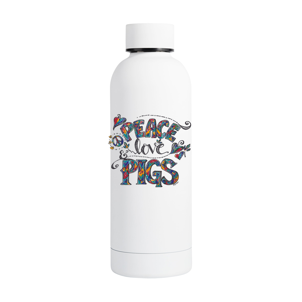 Arthur's Acres Peace, Love & Pigs Soft Touch Double Walled Drinks Bottle