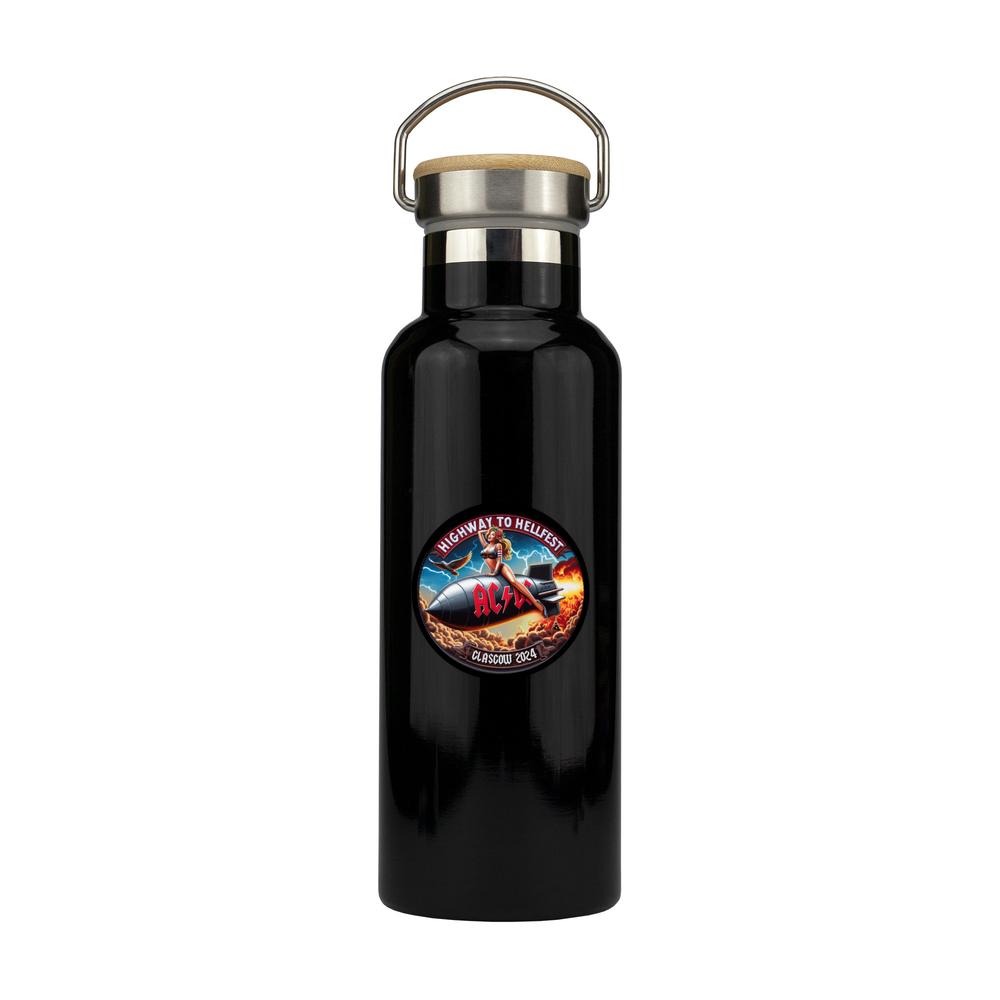 Stainless Steel Bottle with Bamboo Lid - 500ml
