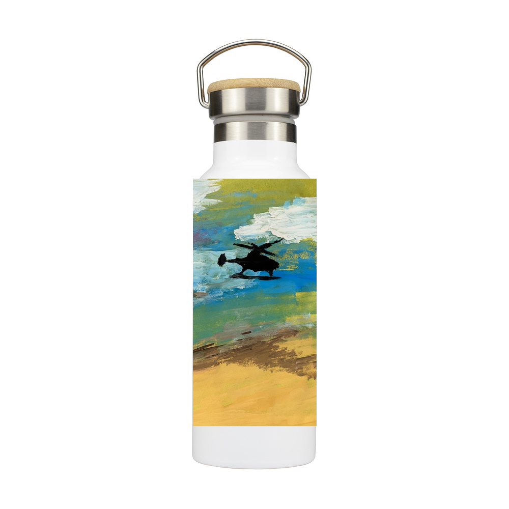 Helicopter Stainless Steel Bottle with Bamboo Lid - 500ml