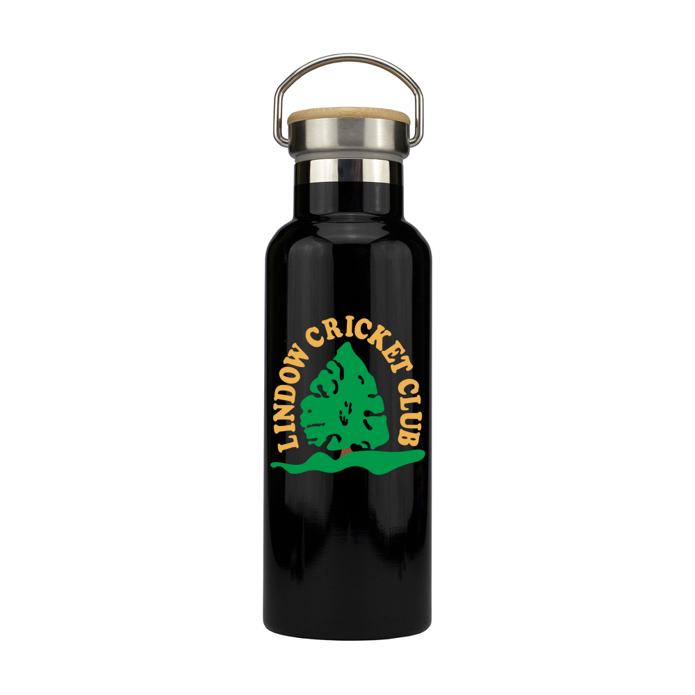 Personalised Stainless Steel Bottle with Bamboo Lid - 500ml