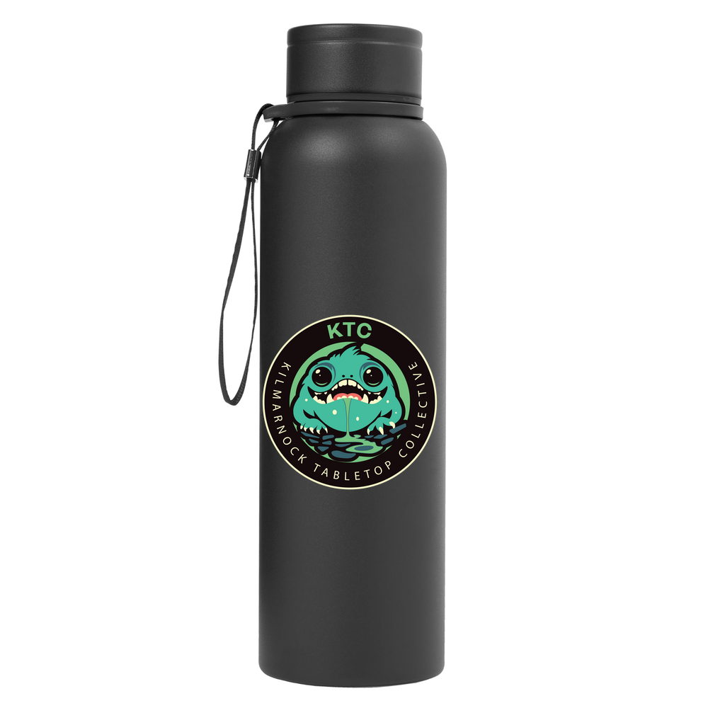 Large Metal Flask Bottle with Lanyard