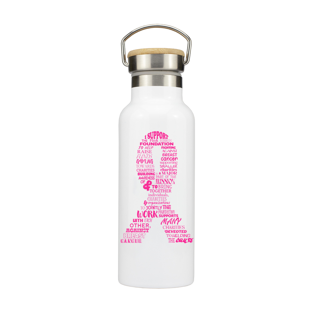 Metal Bottle with Bamboo Lid