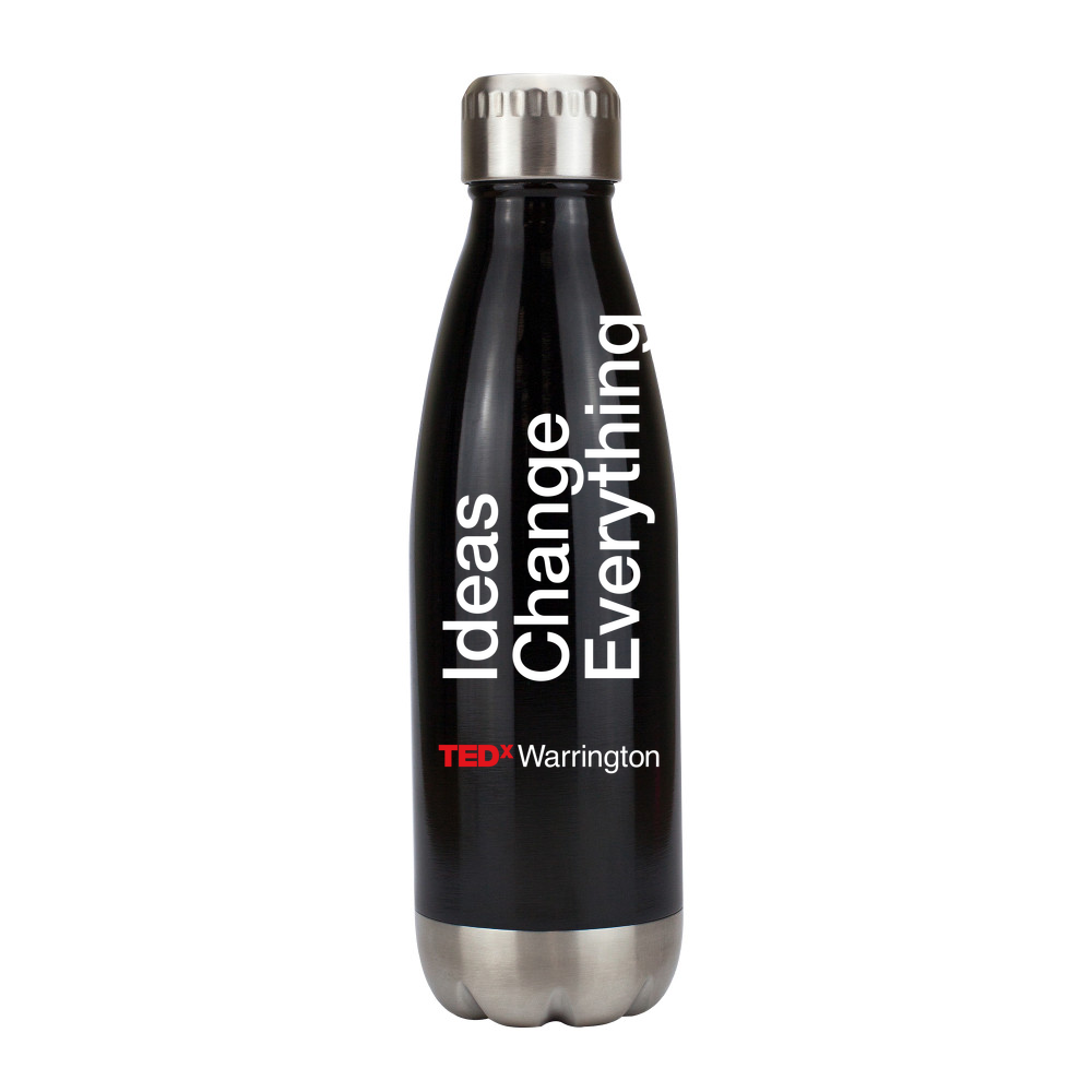 TEDxWarrington Vacuum Bottle Black and Silver