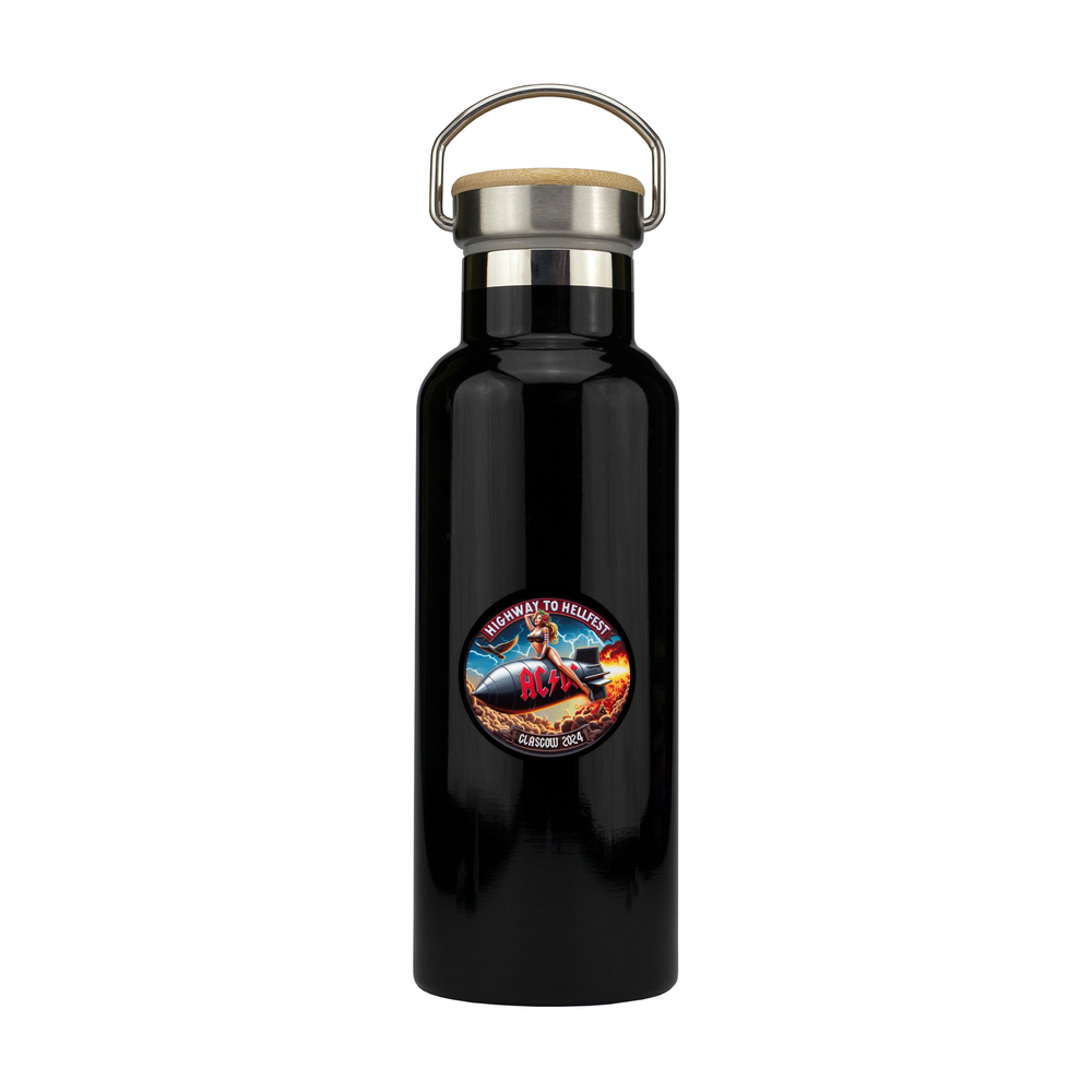 Stainless Steel Bottle with Bamboo Lid - 500ml
