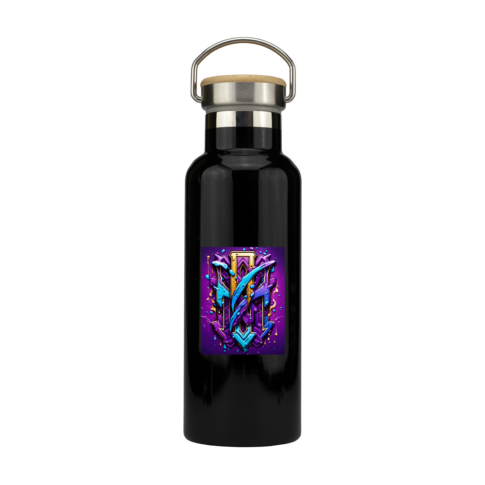 Stainless Steel Bottle with Bamboo Lid - 500ml
