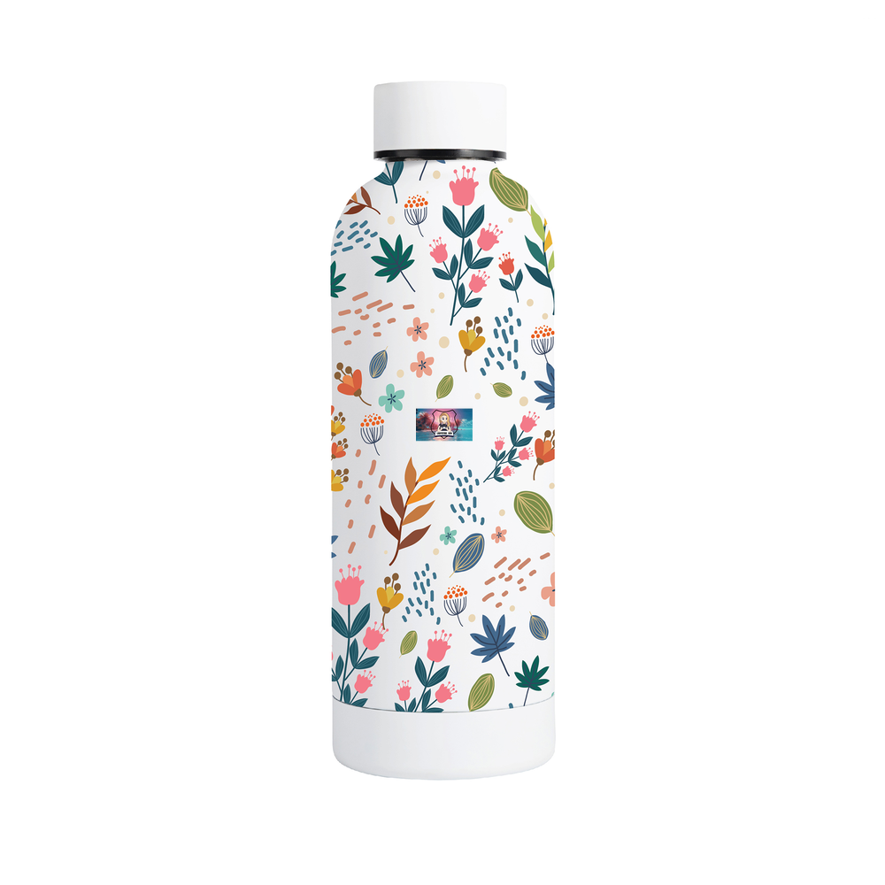 Customisable Floral Soft Touch Double Walled Bottle