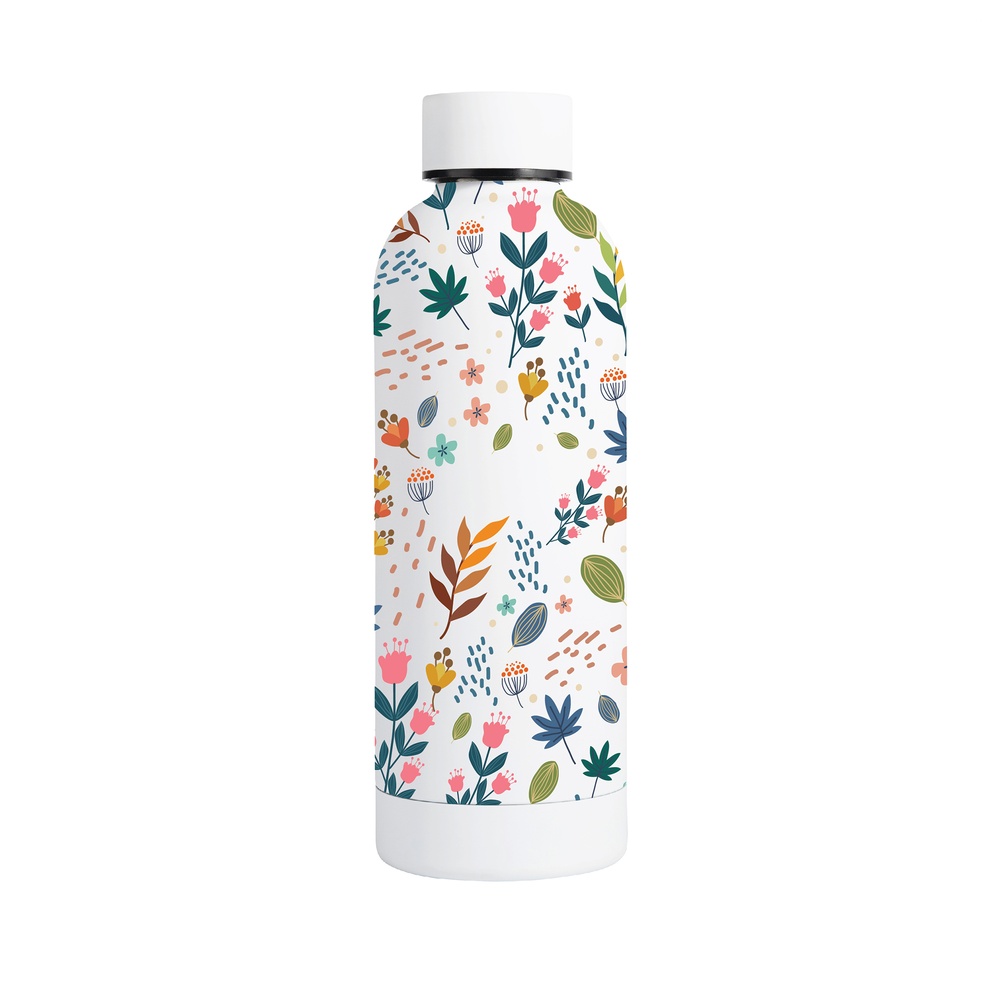 Customisable Floral Soft Touch Double Walled Bottle