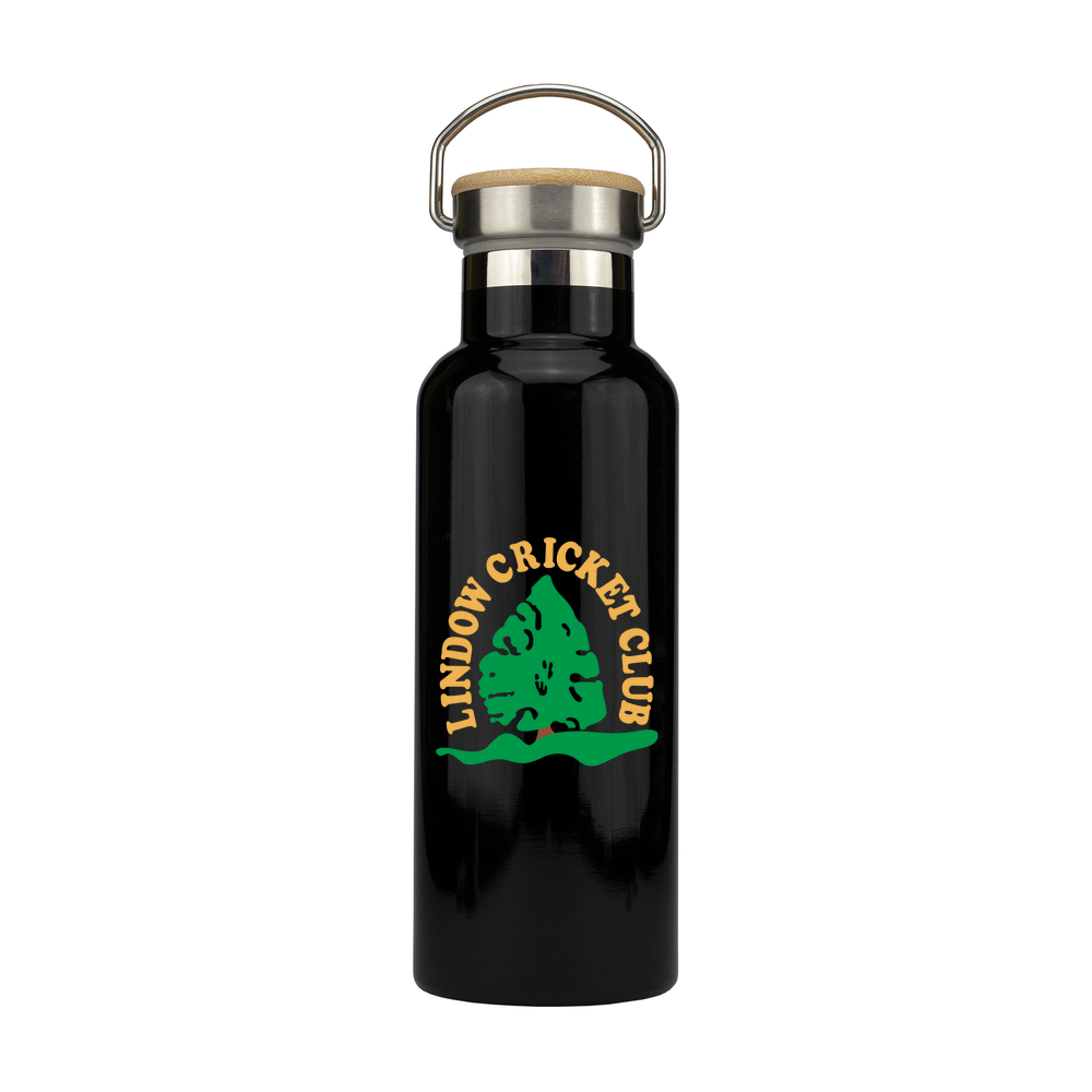 Personalised Stainless Steel Bottle with Bamboo Lid - 500ml