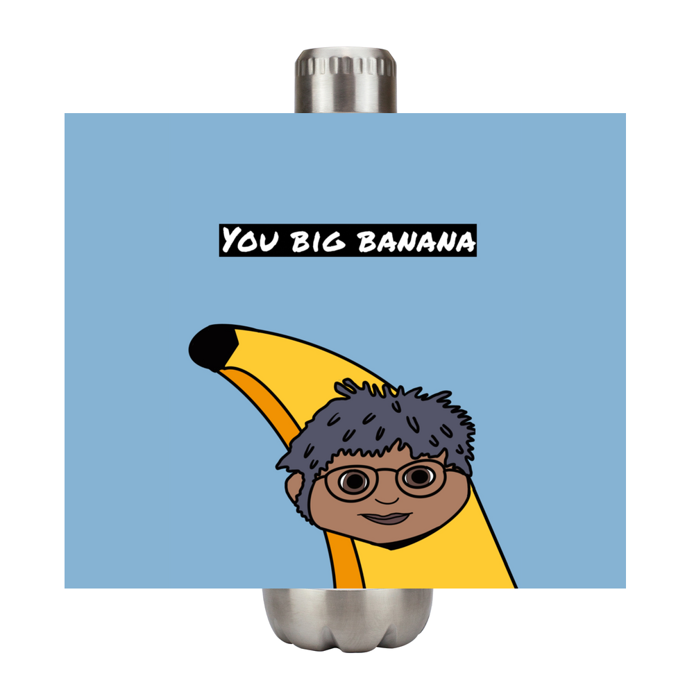 Tom You Big Banana Vacuum Flask with Silver Trim
