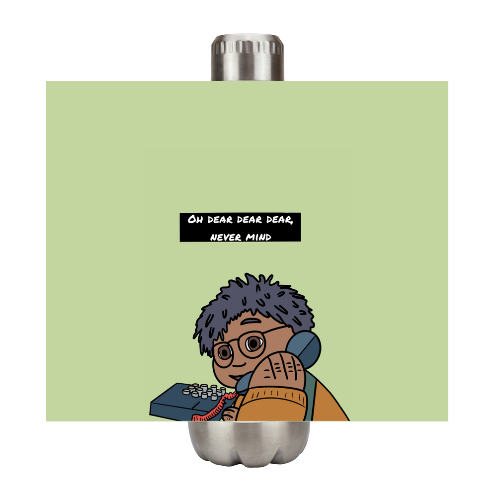 Tom Oh Dear Oh Dear Vacuum Flask with Silver Trim